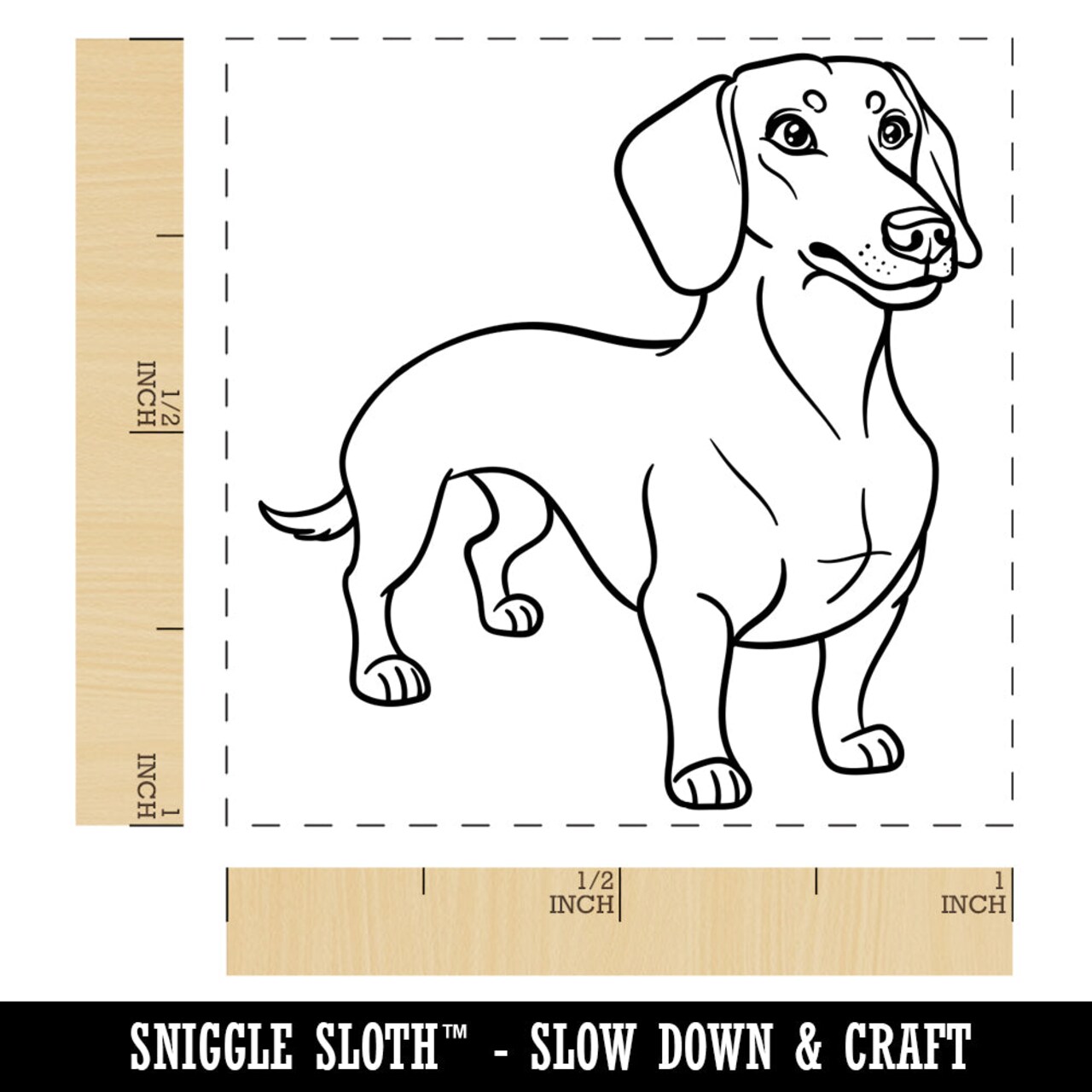 Devoted Dachshund Wiener Pet Dog Self-Inking Rubber Stamp Ink Stamper